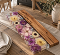 Floral Preservation Timber Rectangle Charcuterie Board