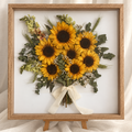 Semi-Pressed Floral Shadow Box - Oak