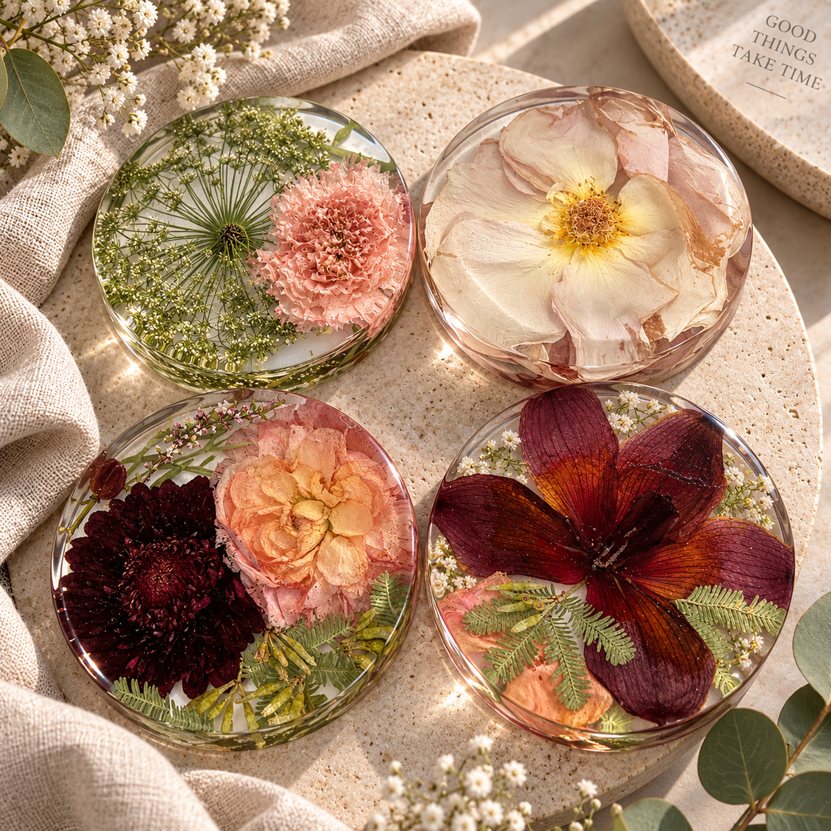 Floral Preservation Round Coasters
