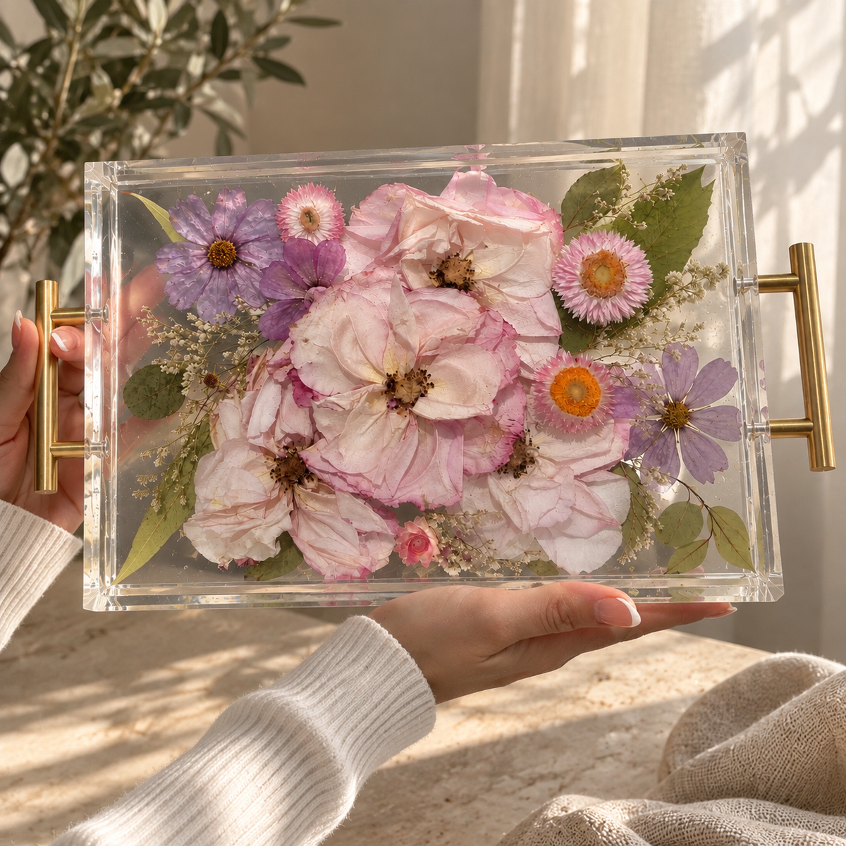 Floral Preservation Rectangle Tray