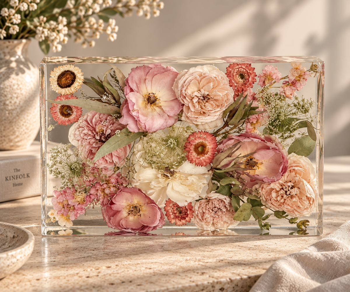 Floral Preservation Rectangle Keepsake