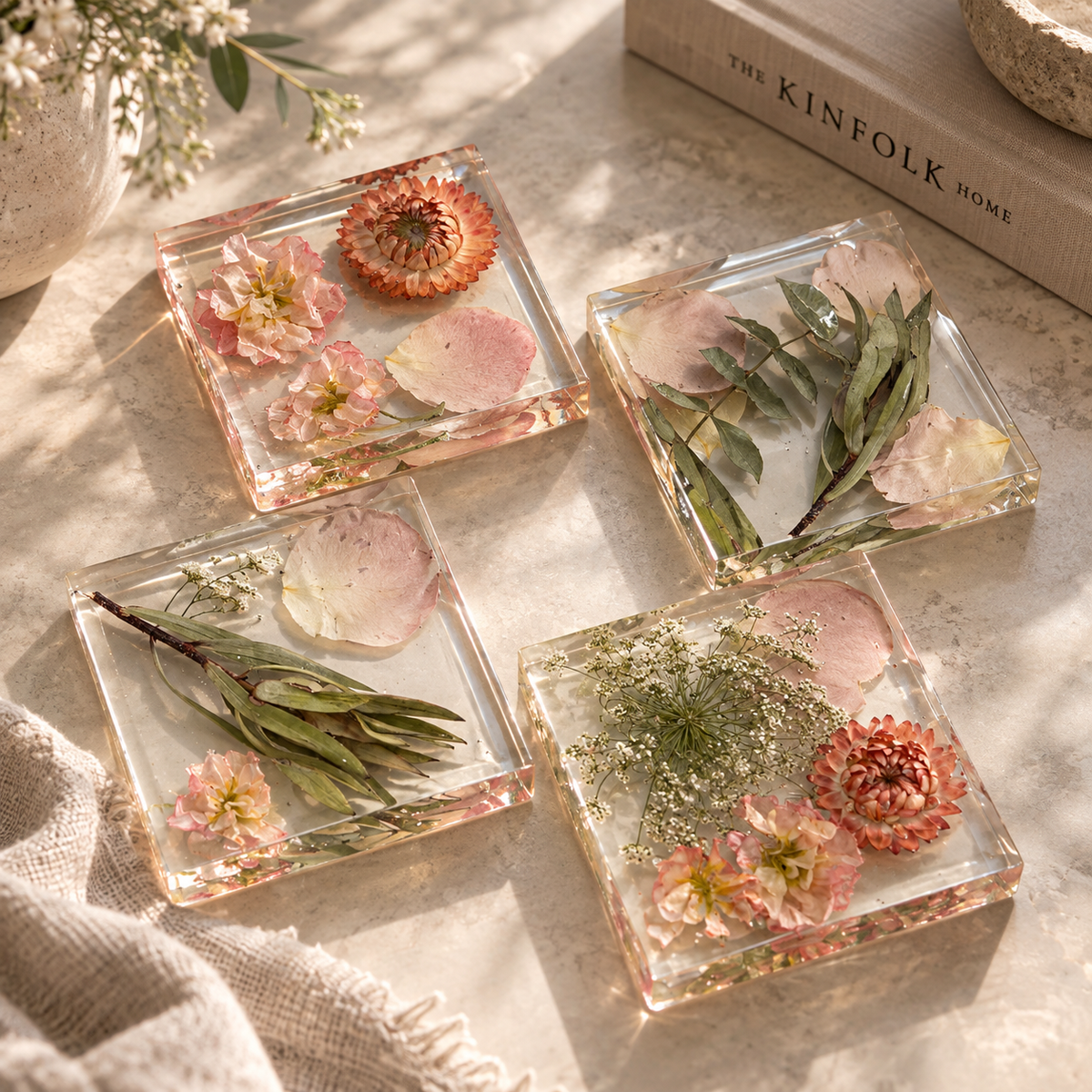 Floral Preservation Square Coasters