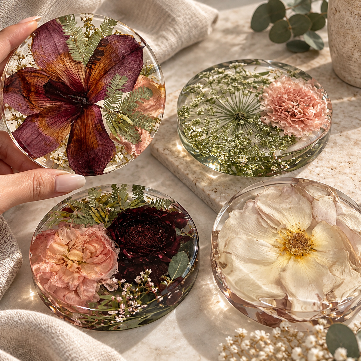 Floral Preservation Round Coasters