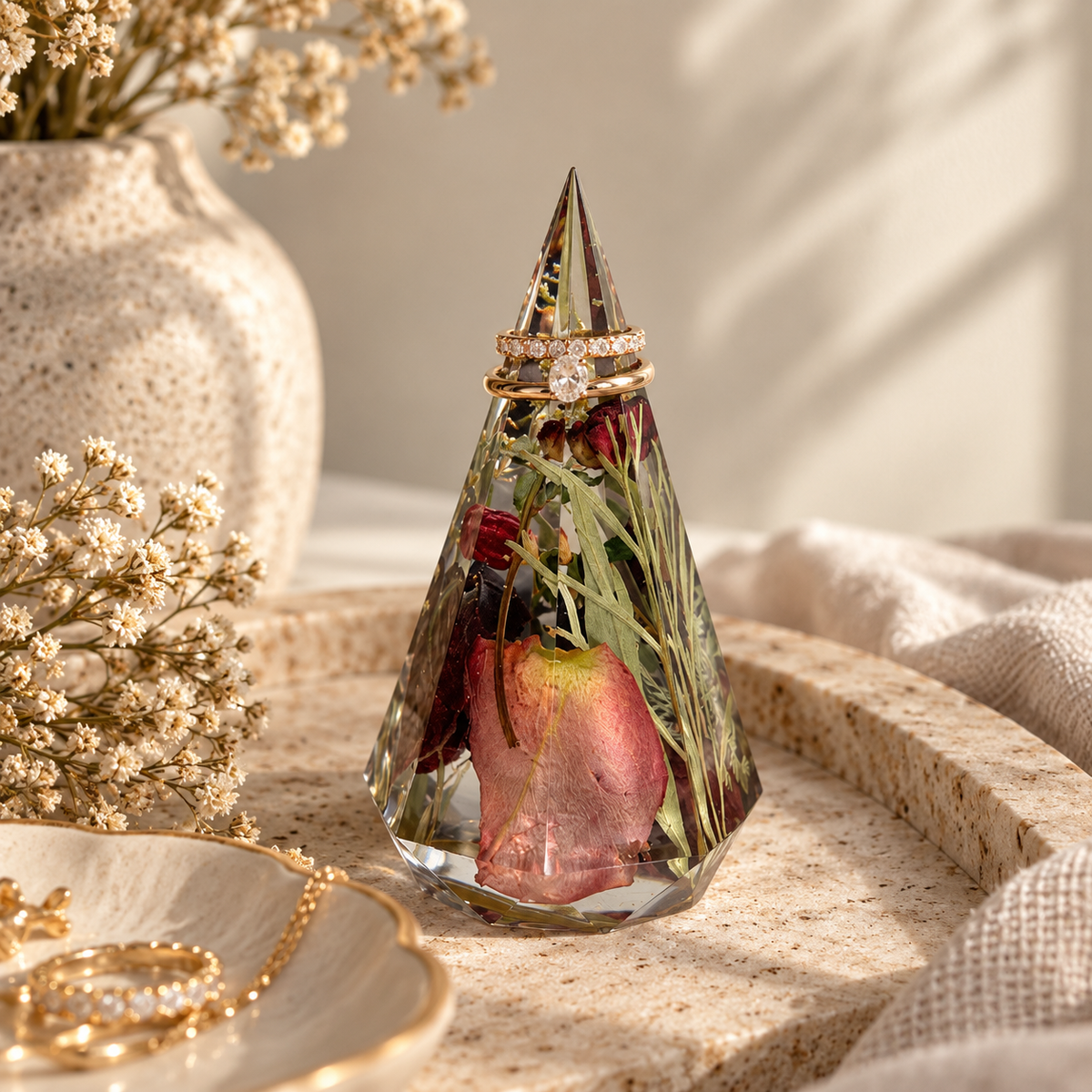 Floral Preservation Ring Holder