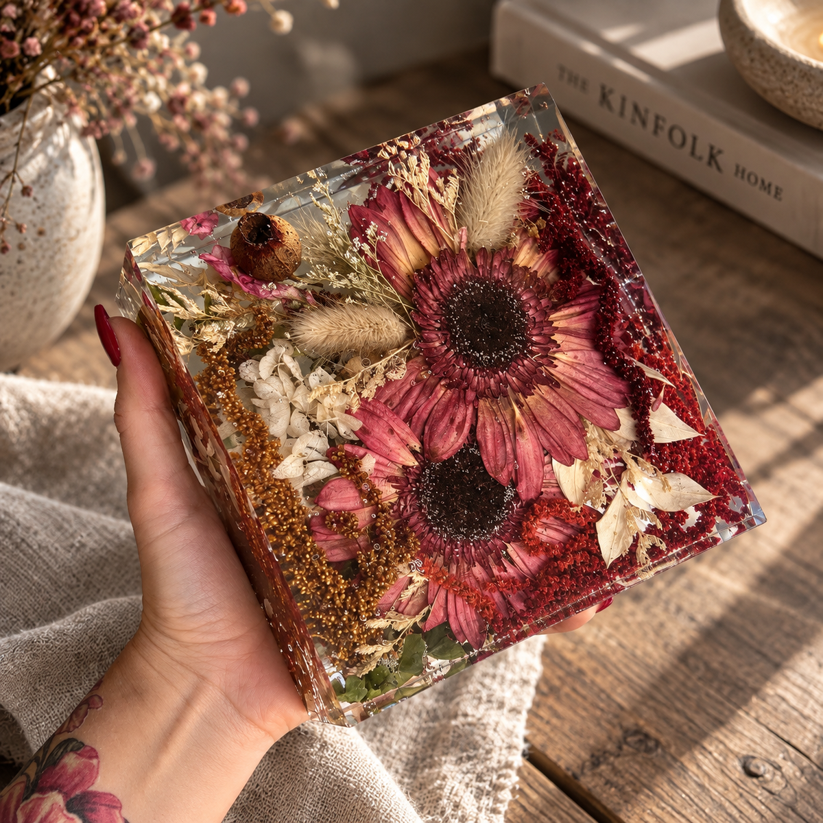 Floral Preservation Square Keepsake