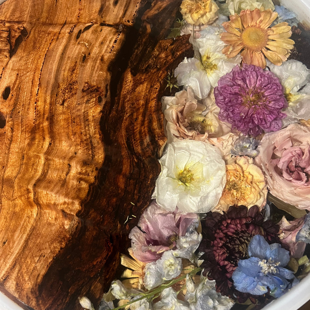 Timber and Resin Round Charcuterie Board